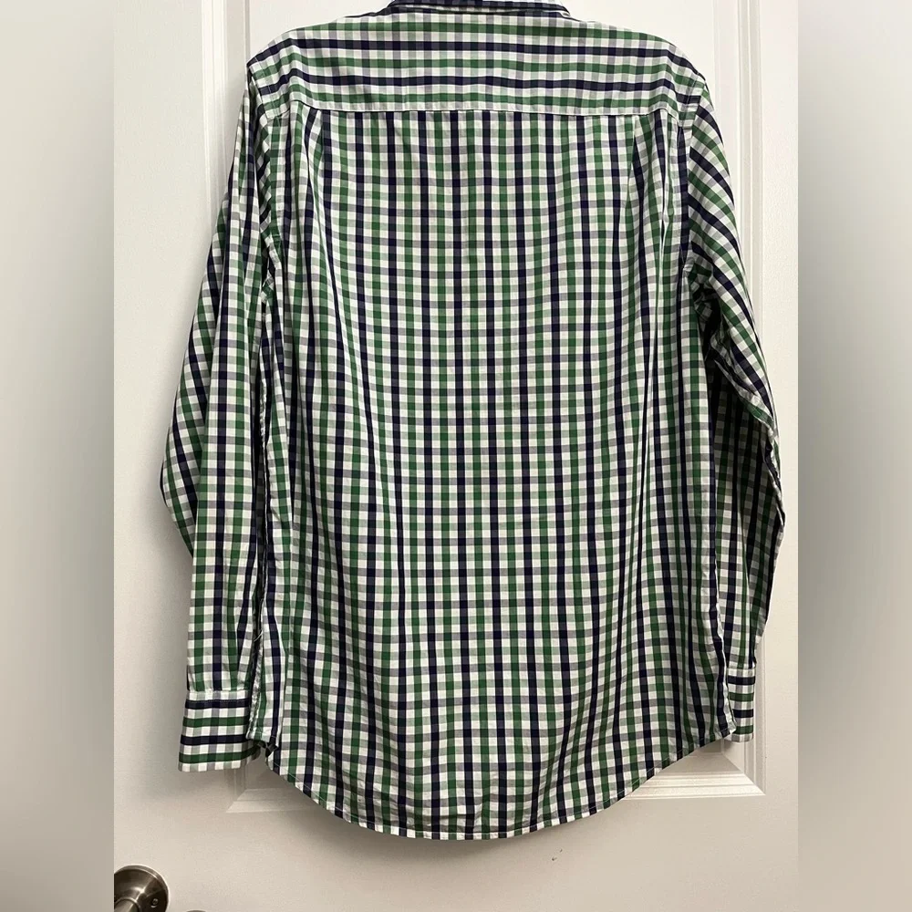 Banana Republic Slim Fit Men’s Gingham Shirt – Green/Navy, Size M